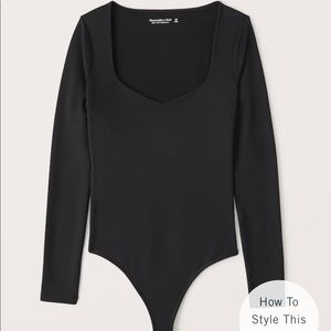 NWT ABERCROMBIE | Long-Sleeve Double-Layered Seamless Fabric Sweetheart Bodysuit